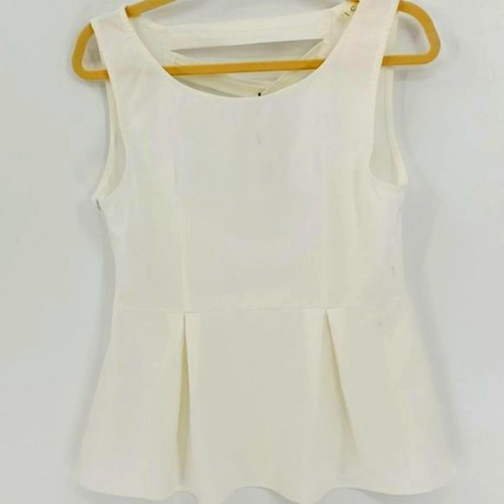 I.C.U. white sleevless blouse, lattice‎ back size  large. Office, school.…